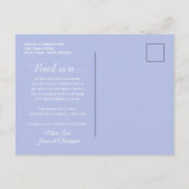 rustieke stoffige blauwe rozen en andere bloemen aankondigingskaart (Achterkant)