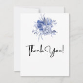 rustieke stoffige blauwe rozen en andere bloemen bedankkaart (Voorkant)