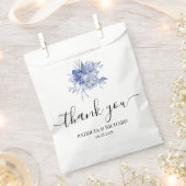 rustieke stoffige blauwe rozen en andere bloemen bedankzakje (Geknipt)