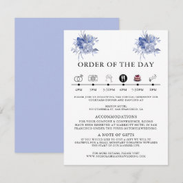 rustieke stoffige blauwe rozen en andere bloemen informatiekaartje