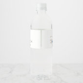 rustieke stoffige blauwe waterverf bloemboeket waterfles etiket (Achterkant)