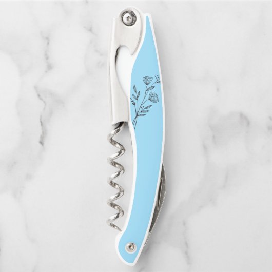 Rustieke stoffige blauwe wijn fles opener (Voorkant)