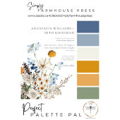 Rustieke Stoffige Blauwe Wildbloemen & Daisies Kaart