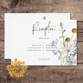 Rustieke Stoffige Blauwe Wildbloemen & Daisies Rec Informatiekaartje