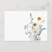 Rustieke Stoffige Blauwe Wildbloemen & Daisies Rec Informatiekaartje (Achterkant)