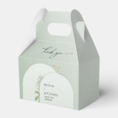 Rustieke Stoffige groene bladeren blos Bloemenboog Bedankdoosjes (Achterkant)