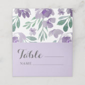 Rustieke Stoffige Paarse & Bloemenbruiloft Zitplaa Plaatskaartje (Buitenkant ongevouwen)