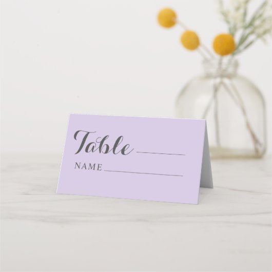 Rustieke Stoffige Paarse & Bloemenbruiloft Zitplaa Plaatskaartje (Voorkant)