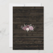 Rustieke stoffige Paarse Rozen Bloemen op Dark Woo Save The Date (Achterkant)