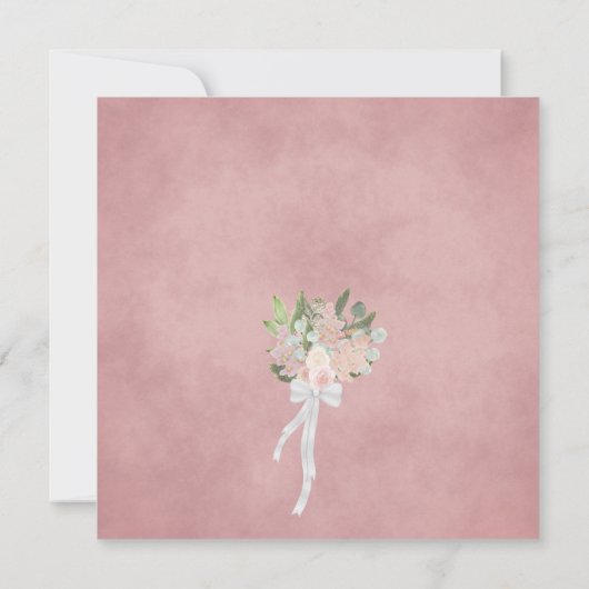 Rustieke stoffige Roos Waterverf krans bruiloft Kaart (Achterkant)