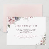 Rustieke stoffige roze boho bloemen accommodaties informatiekaartje (Voorkant / Achterkant)