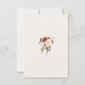 Rustieke Stoffige Roze Groene Bloemen Bruiloft RSV RSVP Kaartje (Achterkant)