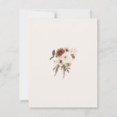 Rustieke stoffige roze groene bloemenbruiloft dank bedankkaart (Achterkant)