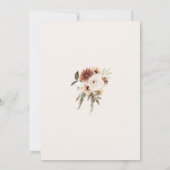 Rustieke stoffige roze groene bloemenbruiloft dank bedankkaart (Achterkant)