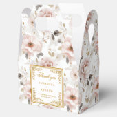Rustieke stoffige roze ivoor bloemen bruiloft guns bedankdoosjes (Geopend)