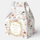Rustieke stoffige roze ivoor bloemen bruiloft guns bedankdoosjes