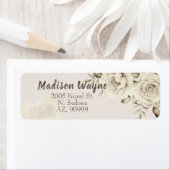 Rustieke stoffige witte rozen Retouradres Labels (Insitu)