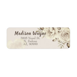 Rustieke stoffige witte rozen Retouradres Labels