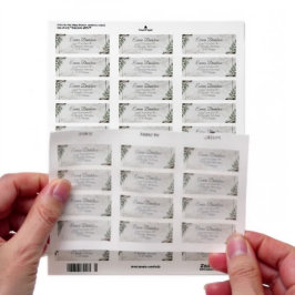 Rustieke stoffige witte rozen Retouradres Labels