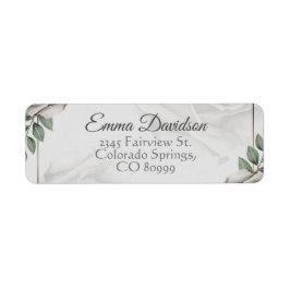 Rustieke stoffige witte rozen Retouradres Labels