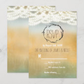 Rustieke Stokken & Slingerlichten Trouw RSVP Kaart (Voorkant / Achterkant)