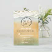Rustieke Stokken & Slingerlichtjes Trouw RSVP Kaar Kaart (Staand voorkant)