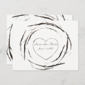 Rustieke Stokken Takken Takken Krans Save the Date Aankondigingskaart (Voorkant / Achterkant)