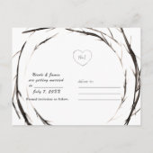 Rustieke Stokken Takken Takken Krans Save the Date Aankondigingskaart (Achterkant)