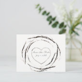 Rustieke Stokken Takken Takken Krans Save the Date Aankondigingskaart (Staand voorkant)