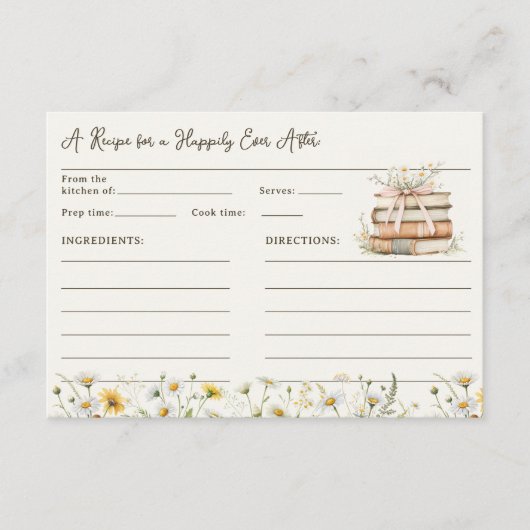 Rustieke Storybook Bloemen Vrijgezellenfeest Recep Informatiekaartje (Voorkant)