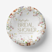 Rustieke Storybook Floral Vrijgezellenfeest Party Papieren Kommen (Voorkant)