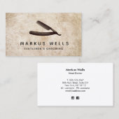 Rustieke Straight Razor Barber Shop Visitekaartje (Voorkant / Achterkant)