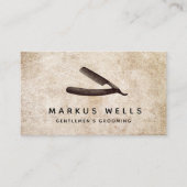 Rustieke Straight Razor Barber Shop Visitekaartje (Voorkant)