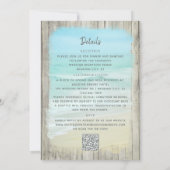 Rustieke strand bruiloft alles in één QR-code Kaart (Achterkant)