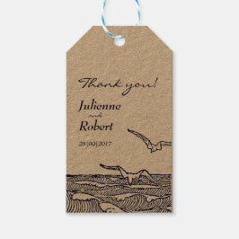 Rustieke strand bruiloft dank u gunst Tags Cadeaulabel