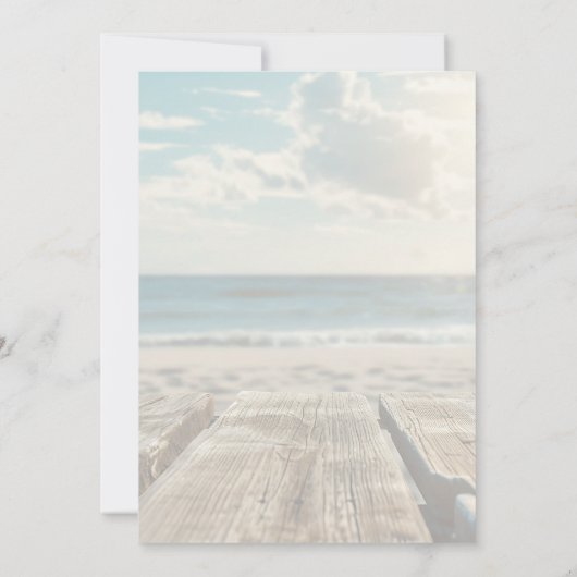 Rustieke strand bruiloft kaart (Achterkant)