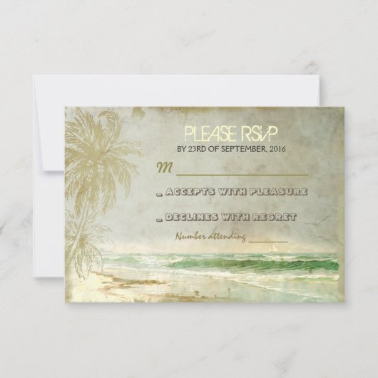 rustieke strand bruiloft RSVP kaarten Kaartje (Voorkant)