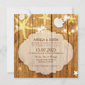 Rustieke strand bruiloftsfeest kaart (Voorkant)