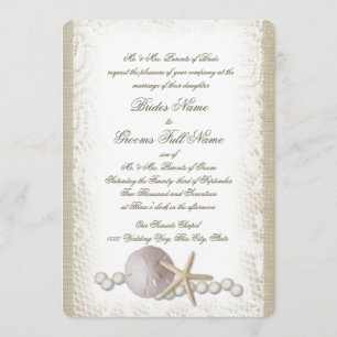 Rustieke strand kant en parels kaart