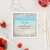 Rustieke strand kust string lichten bruiloft servet (Insitu)