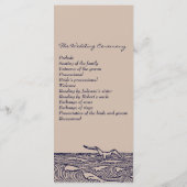 Rustieke strand oceaan golven bruiloft ceremonie p programmakaart (Achterkant)