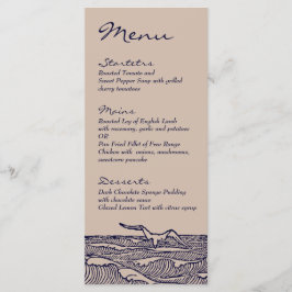 Rustieke strand oceaan golven bruiloft diner menu
