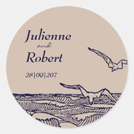 Rustieke strand oceaan golven bruiloft Sticker