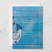 Rustieke strand QR-code RSVP nautische trouwdag Kaart (Voorkant)