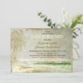  rustieke strand verlovingsfeest uitnodigingen (Staand voorkant)