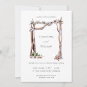 Rustieke strand Waterverf Driftwood bruiloft boog Kaart (Voorkant)