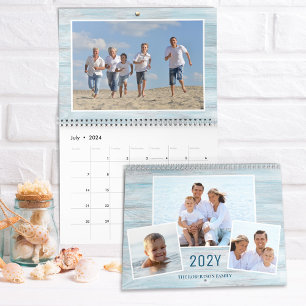 Rustieke strandhoutfamiliefotos 2026 kalender
