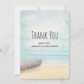 Rustieke strandscène met boot bedankkaart (Voorkant)