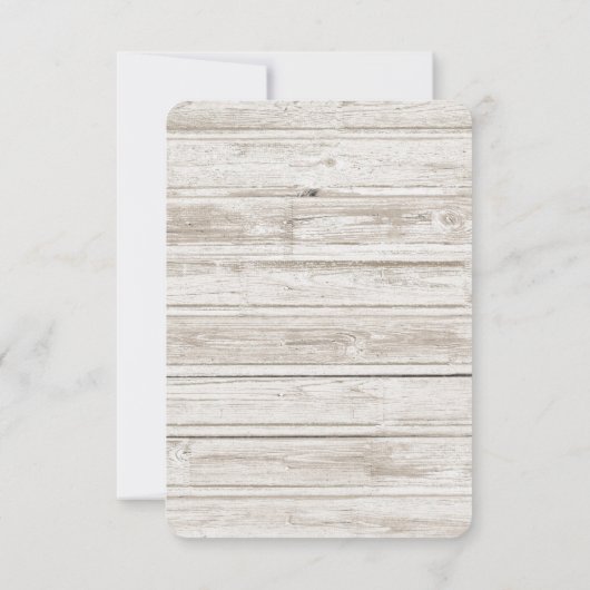 Rustieke strandscène met boot bruiloft RSVP kaart (Achterkant)