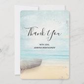 Rustieke strandscène met boot dank u bedankkaart (Voorkant)